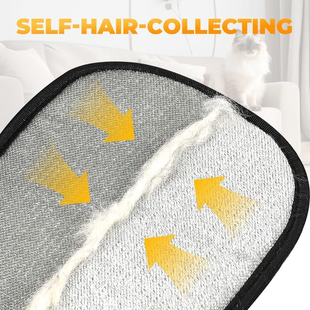 Electrostatic Pet Hair Removal Glove - Black & Yellow