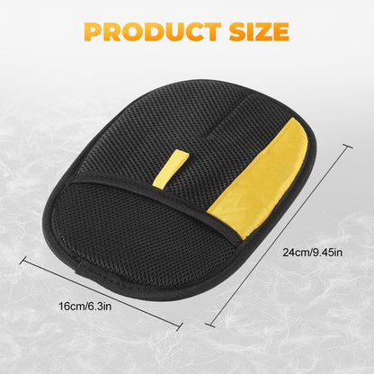 Electrostatic Pet Hair Removal Glove - Black & Yellow